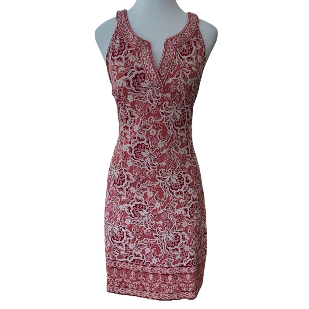 Magnolia Grace Pink Floral Embroidered Neck Dress | Size M NWOT